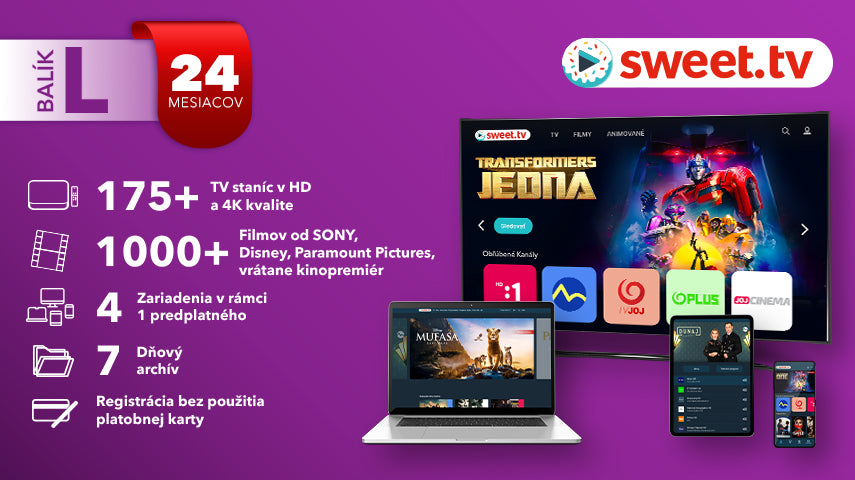 Predplatné Sweet.tv Balík L - SK - 24 Mesiacov