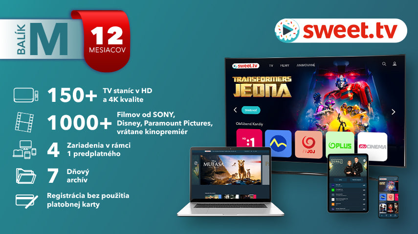 Predplatné Sweet.tv Balík M - SK - 12 Mesiacov