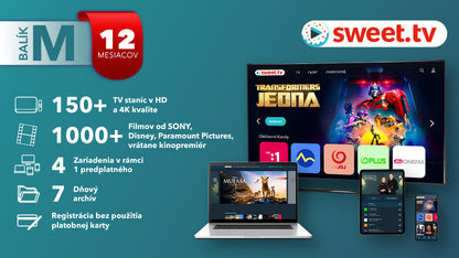 Predplatné Sweet.tv Balík M - SK - 12 Mesiacov