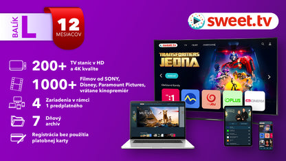 Predplatné Sweet.tv Balík L - SK - 12 Mesiacov