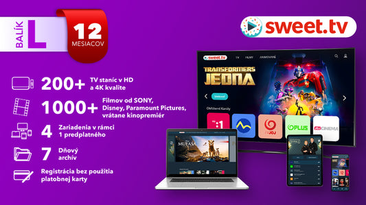 Predplatné Sweet.tv Balík L - SK - 12 Mesiacov