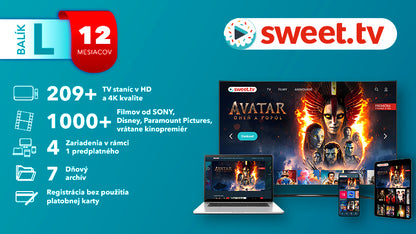 Sweet.TV box 2, + balík L na 12 mesiacov