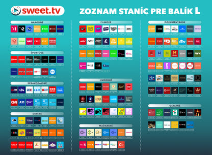 Predplatné Sweet.tv Balík L - SK - 12 Mesiacov